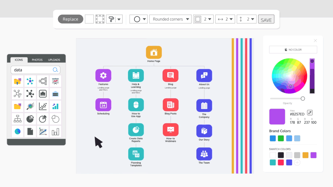 Venngage User Flow Diagram Software
